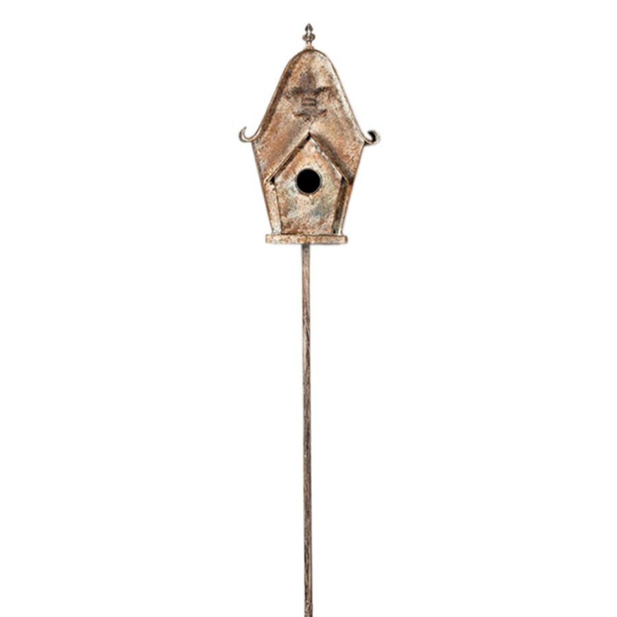 Outdoor Deacutecor * | Large Choice Metal Bird House Stake, 58