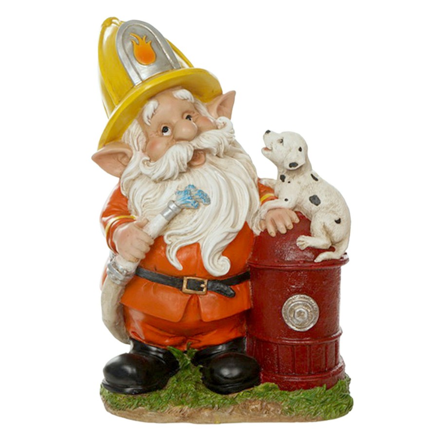 Outdoor Deacutecor * | Featured Outdoor Fireman Garden Gnome Figurine, 15