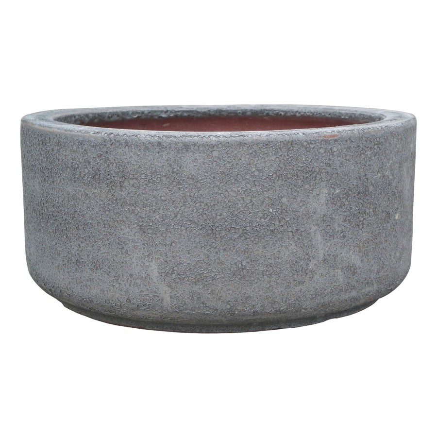 Pots & Planters * | Exclusive Design Lava Bowl Ceramic Planter 15In. Grey