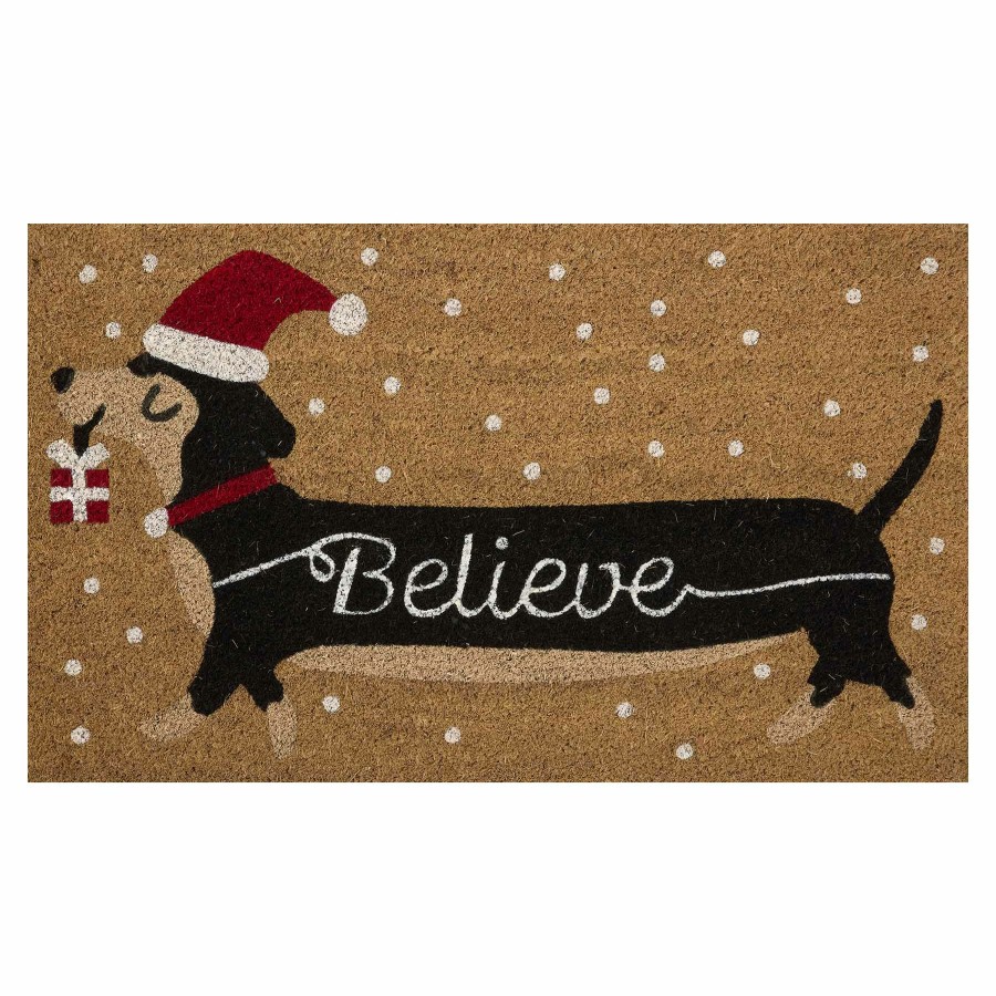 Rugs & Doormats * | Latest Believe Christmas Puppy Coir Mat, 18 30