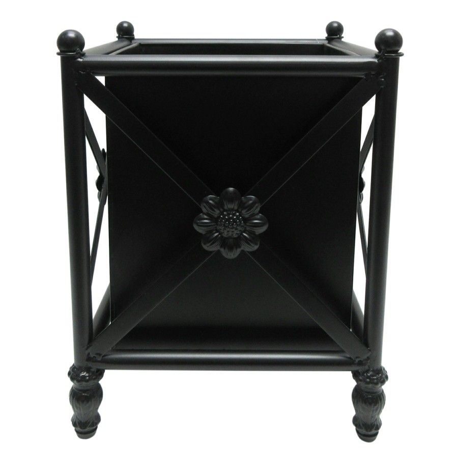 Pots & Planters * | New Threads Black Metal Rectangle Stand Planter, 15