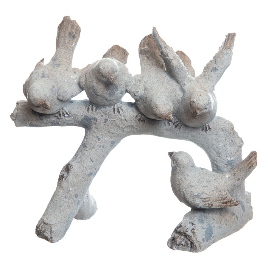 Outdoor Deacutecor * | Typical Style Outdoor Birds On Branch Figurine, 10.5