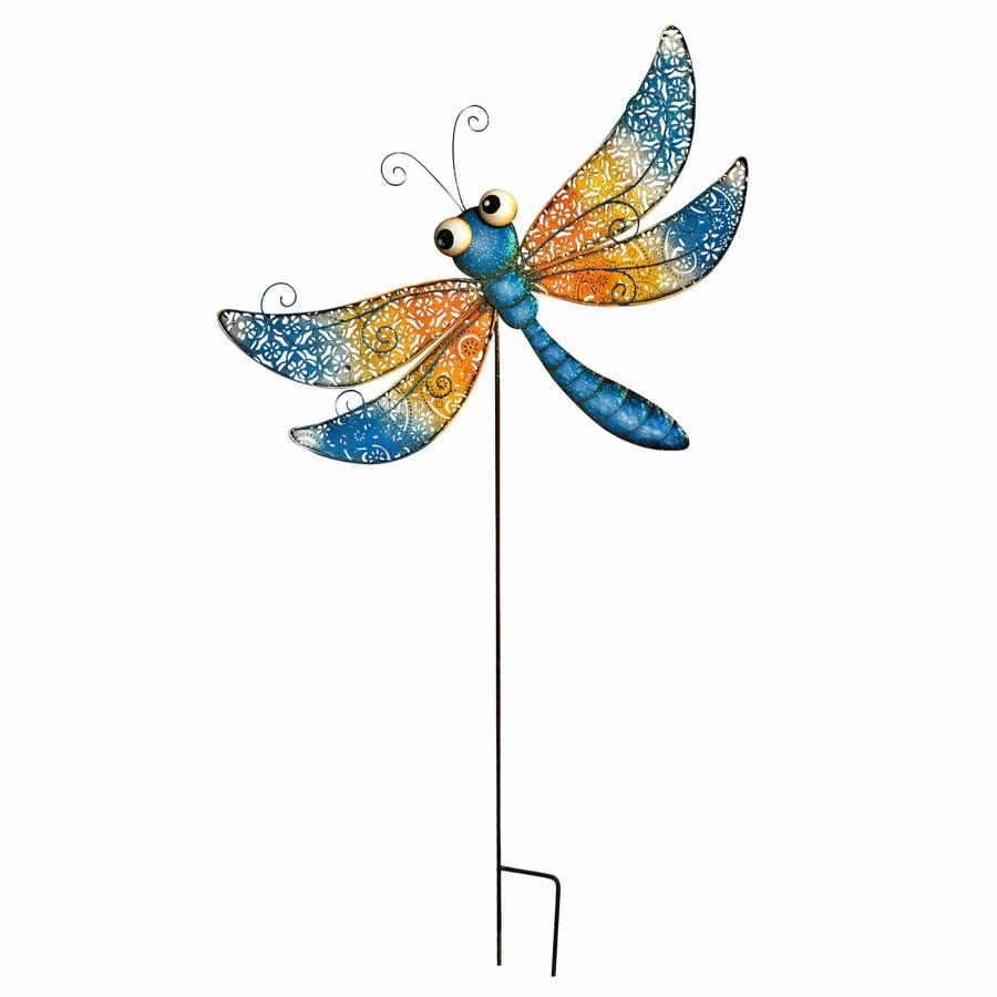 Outdoor Deacutecor * | Sale Online Blue Dragonfly Stake