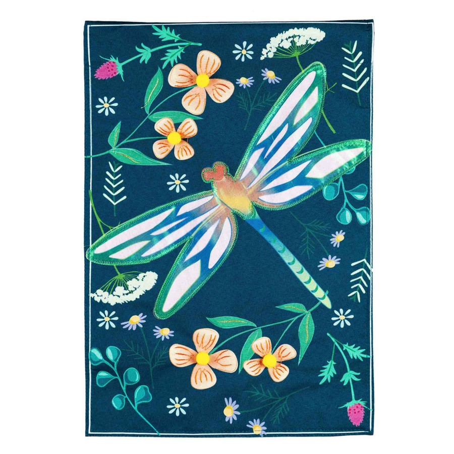 Outdoor Deacutecor * | Large Choice Dragonfly Garden Flag, 18