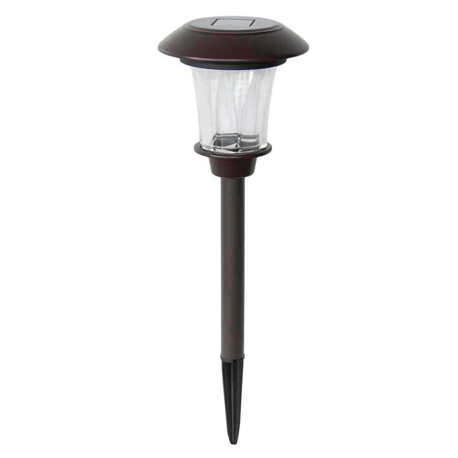 Lighting * | Large Choice 6L Solar Hooded Orb Pathway Light, Brown