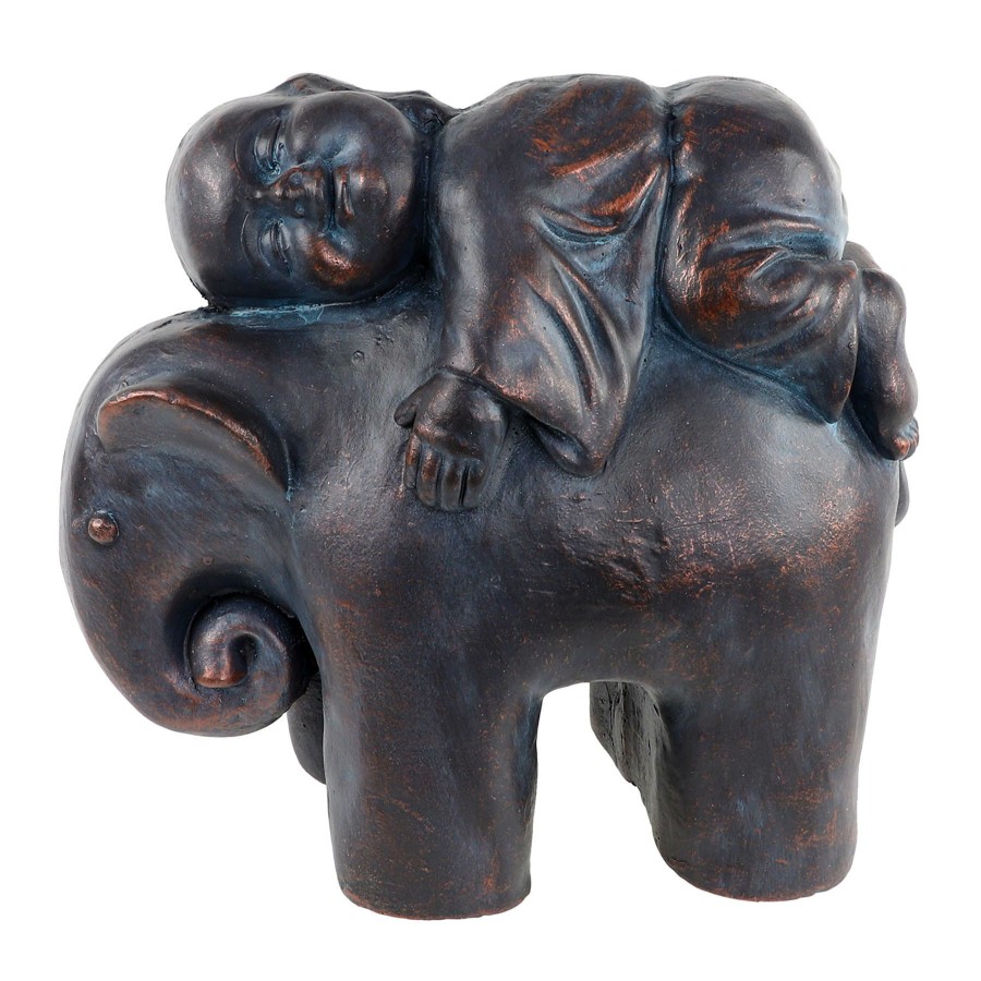 Outdoor Deacutecor * | Latest Outdoor Monk On Elephant Statue, 15