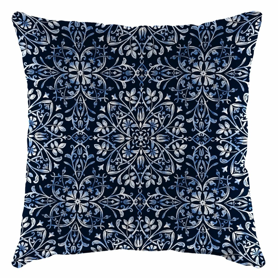 Cushions & Pillows * | Large Choice Dresden Midnight Blue Outdoor Throw Pillow, 16