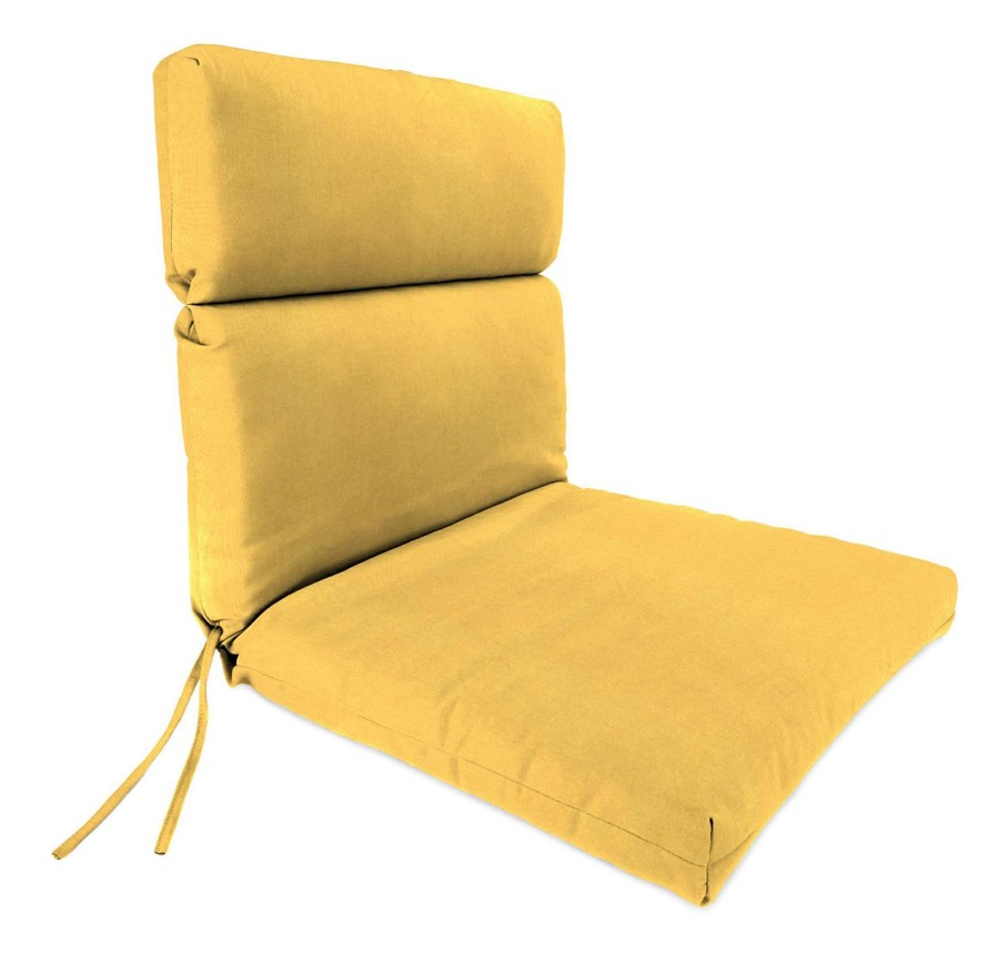 Cushions & Pillows * | Clearance Sale Butter Yellow Canvas Outdoor Hinged Seat Cushion