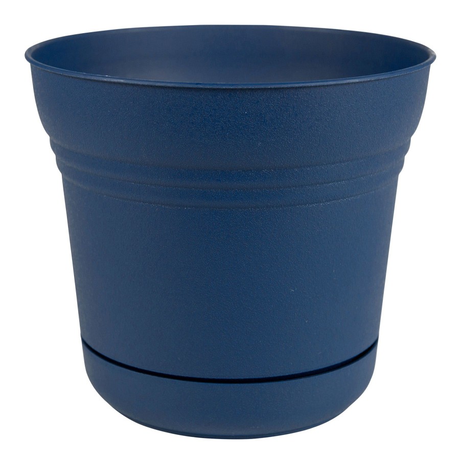 Pots & Planters * | Best Sale Classic Blue Textured Saturn Planter With Saucer, 12