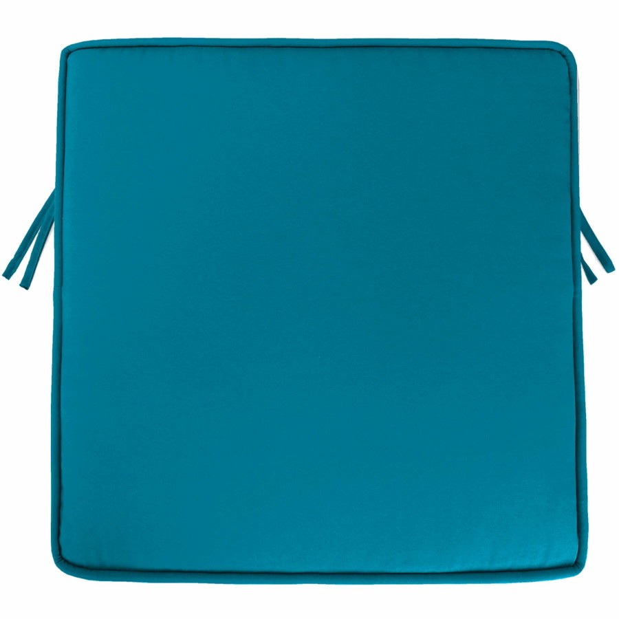 Cushions & Pillows * | Free Delivery Turquoise Canvas Outdoor Gusseted Deep Seat Cushion