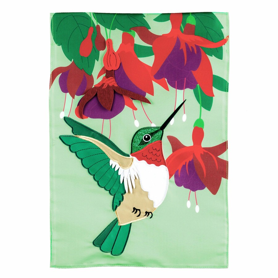 Outdoor Deacutecor * | Discount Hummingbird/Fuchsia Flag