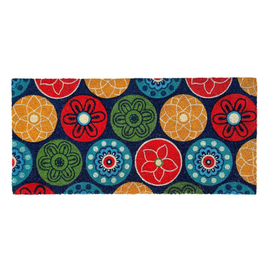 Rugs & Doormats * | Popular Multi-Colored Medallion Oversized Coir Mat, 22 47