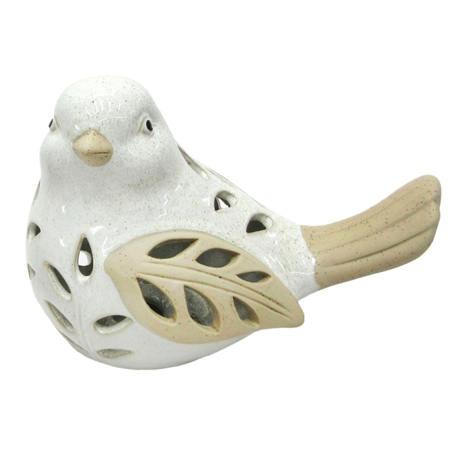 Outdoor Deacutecor * | Discount Outdoor White Ceramic Bird Figurine, 6.5