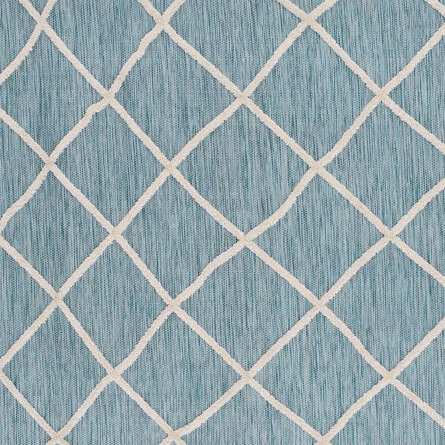 Rugs & Doormats * | Best Sale (E282) Aqua & Cream Flatweave Soft Moroccan Indoor & Outdoor Accent Rug, 2 4