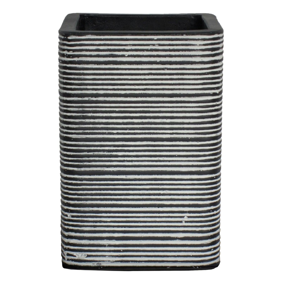 Pots & Planters * | Sale Tall Ribbed Square Planter, 12.5