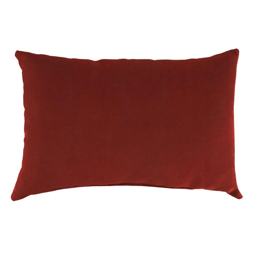 Cushions & Pillows * | Popular Brick Red Canvas Outdoor Lumbar Throw Pillow, 14 20