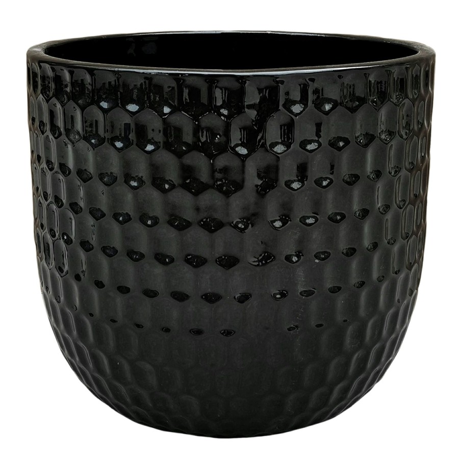 Pots & Planters * | Fire Sale 8.7 In Corey Pot Blk