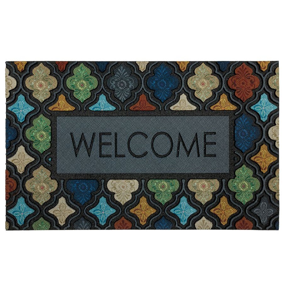 Outdoor Deacutecor * | Free Delivery Multicolor Lattice Welcome Doormat, 18 30