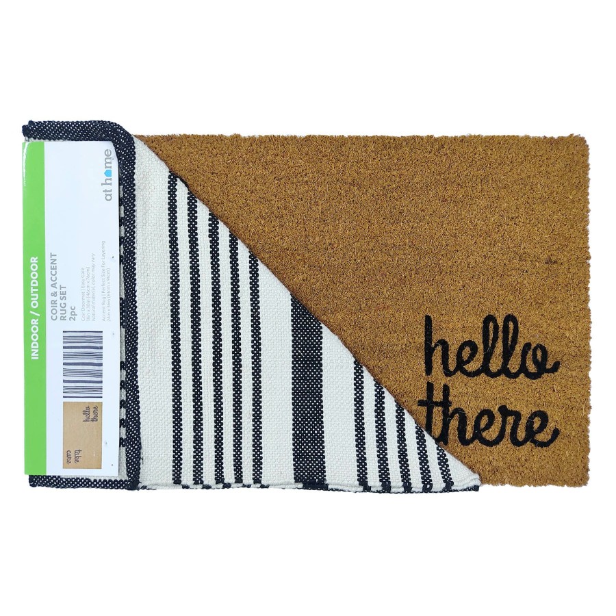 Rugs & Doormats * | Gift Selection 2-Piece Set Hello There Coir Mat, 18 30, Outdoor Accent Rug, 2 3