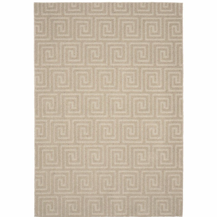 Rugs & Doormats * | Exquisite Gifts (E316) Milan Silver Greek Key Indoor & Outdoor Area Rug, 5 7