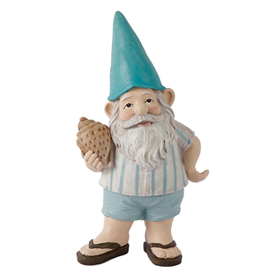 Outdoor Deacutecor * | Featured Ty Pennington Outdoor Blue Striped Gnome Figurine, 14