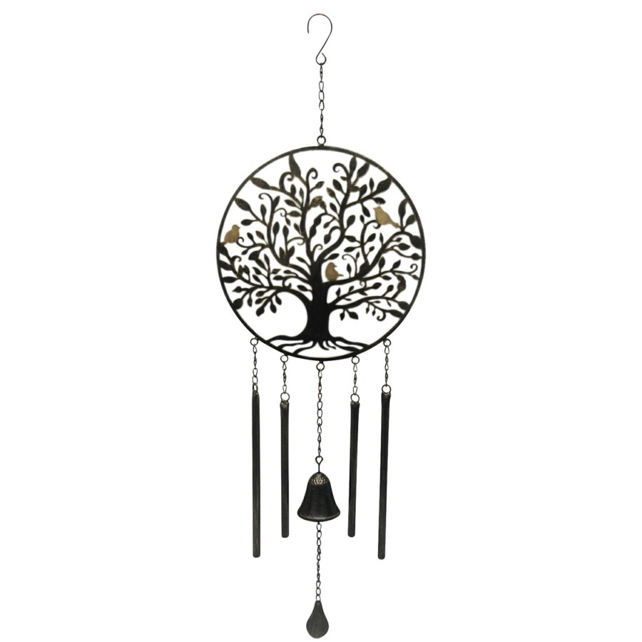 Outdoor Deacutecor * | Latest Tree Of Life Metal Cutout Wind Chime, 30