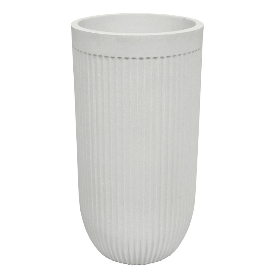 Pots & Planters * | Featured Tall Fluted Off-White Planter, 33