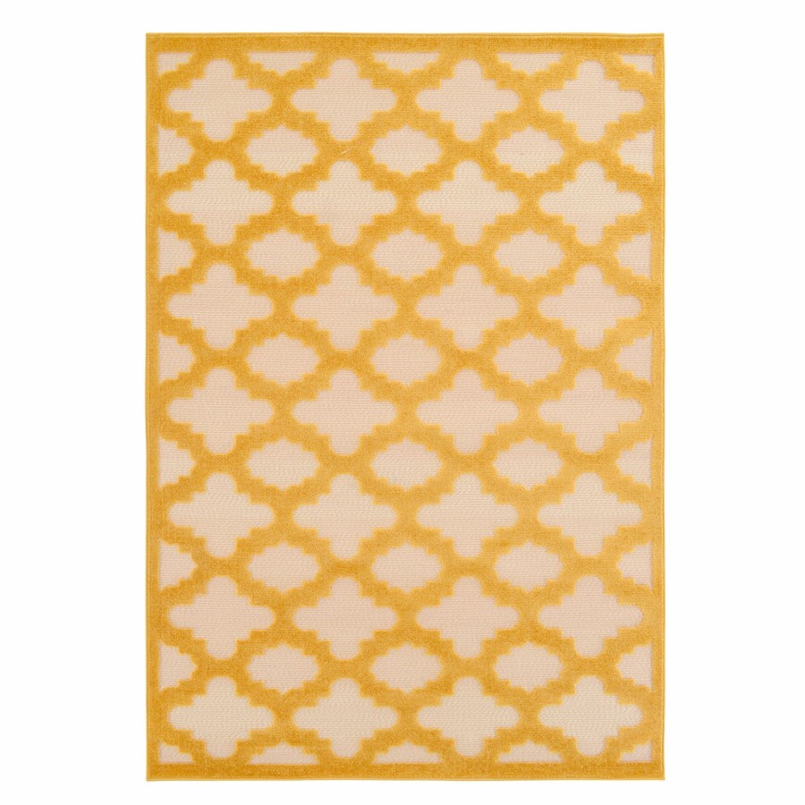 Rugs & Doormats * | Typical Style Torino Yellow Trellis Indoor & Outdoor Area Rug, 5 7