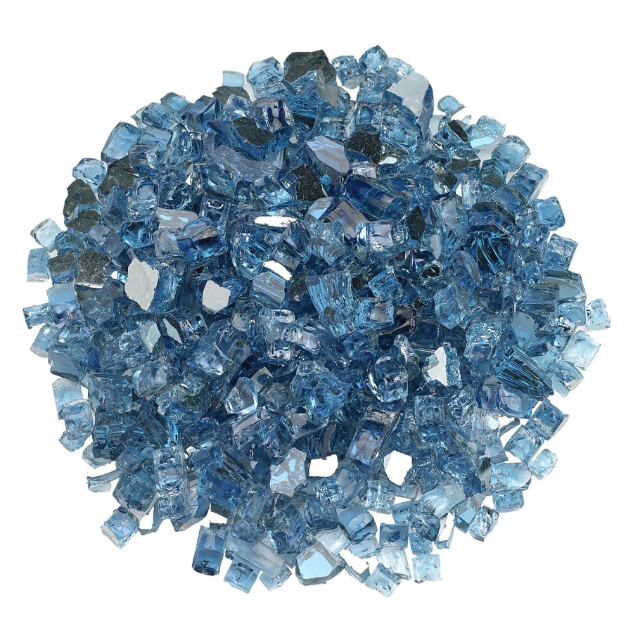 Outdoor Deacutecor * | Gift Selection Pacific Blue .5 Thick Reflective Fire Glass