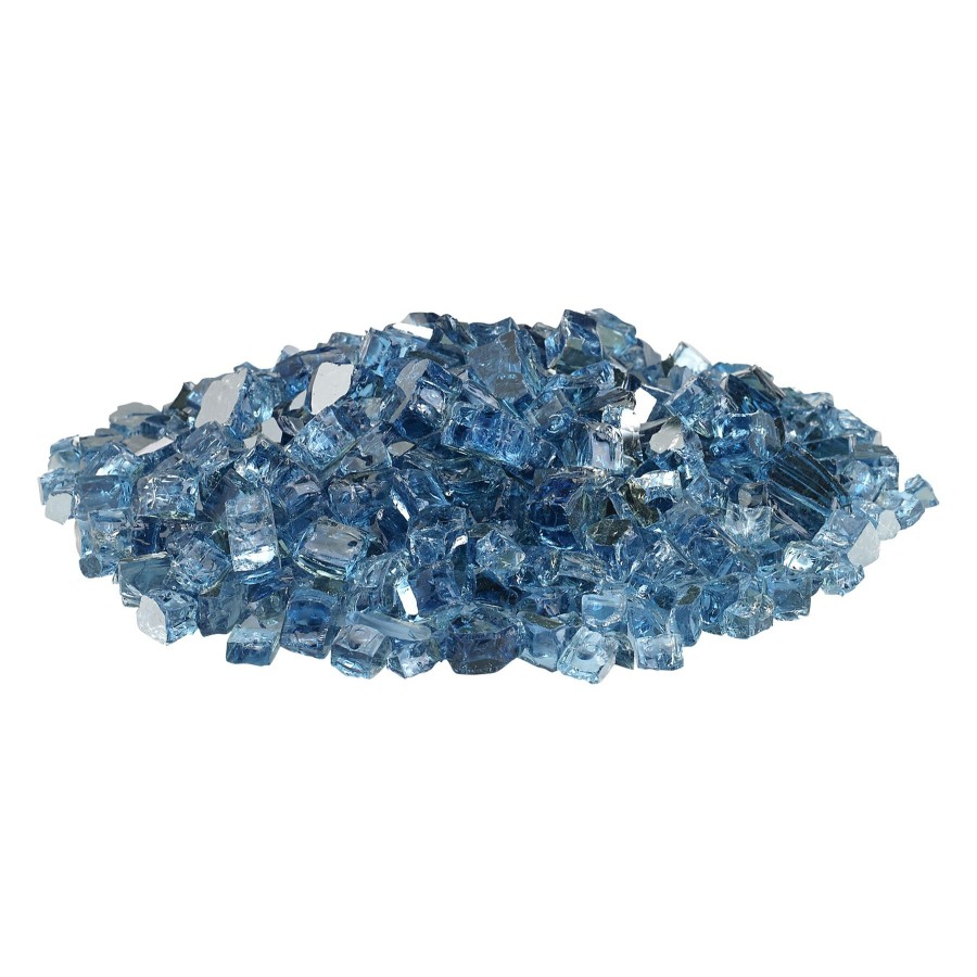 Outdoor Deacutecor * | Gift Selection Pacific Blue .5 Thick Reflective Fire Glass