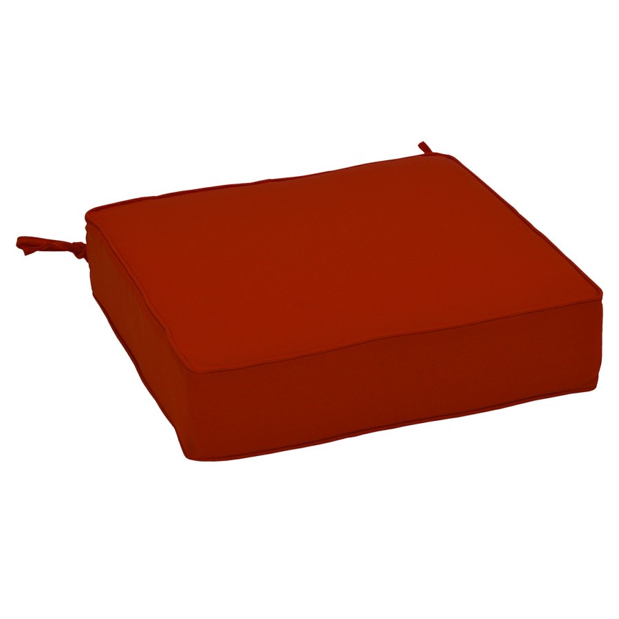 Cushions & Pillows * | Sale Online Brick Red Canvas Outdoor Gusseted Deep Seat Cushion