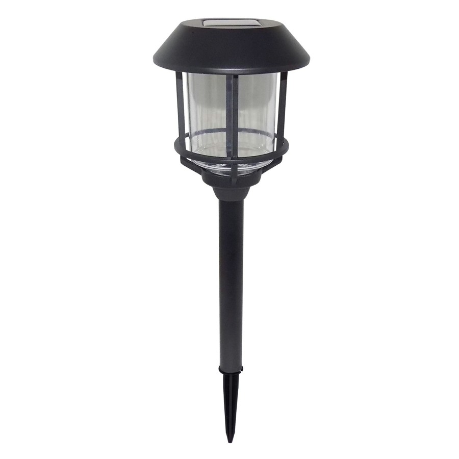 Lighting * | Sale 8L Caged Black Outdoor Solar Light