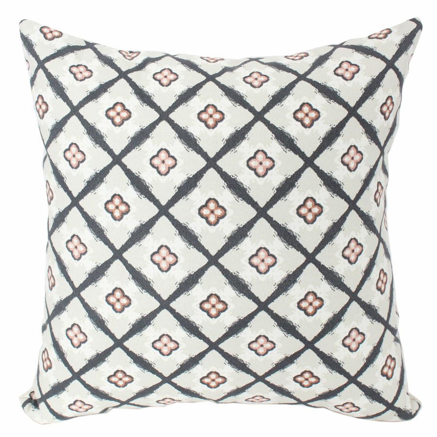 Cushions & Pillows * | Popular Floral Diamond Ash Outdoor Throw Pillow, 16