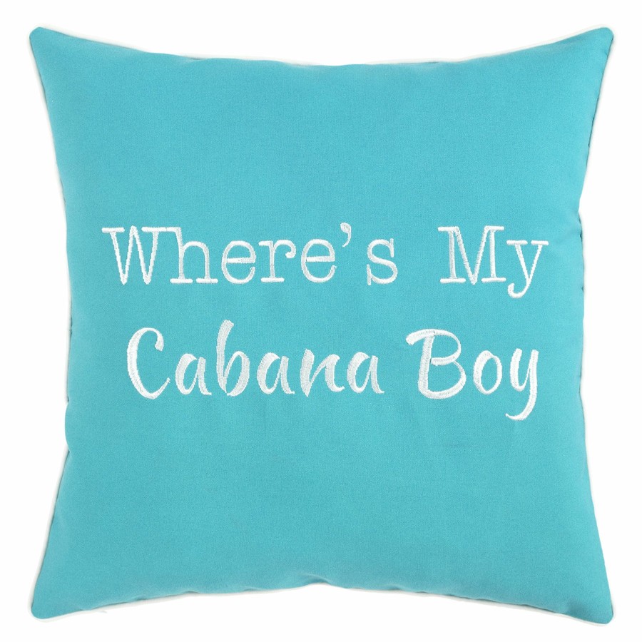 Outdoor * | New Threads Cabana Boy Tile Blue Outdoor Throw Pillow, 18