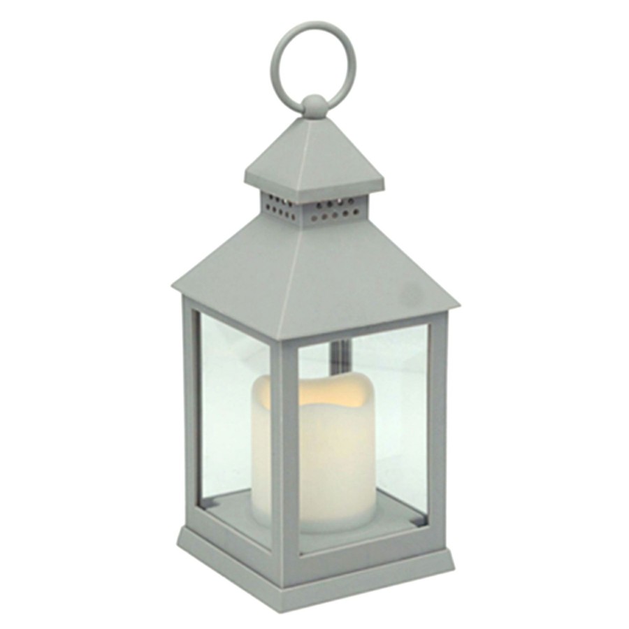 Lighting * | Latest Led Candle Weatherproof Grey Lantern, 10