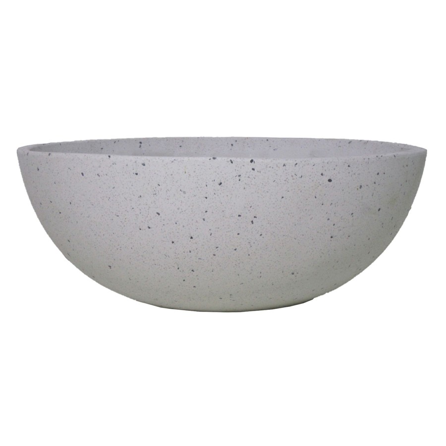 Pots & Planters * | Gift Selection White Terrazzo-Look Bowl Planter, Small