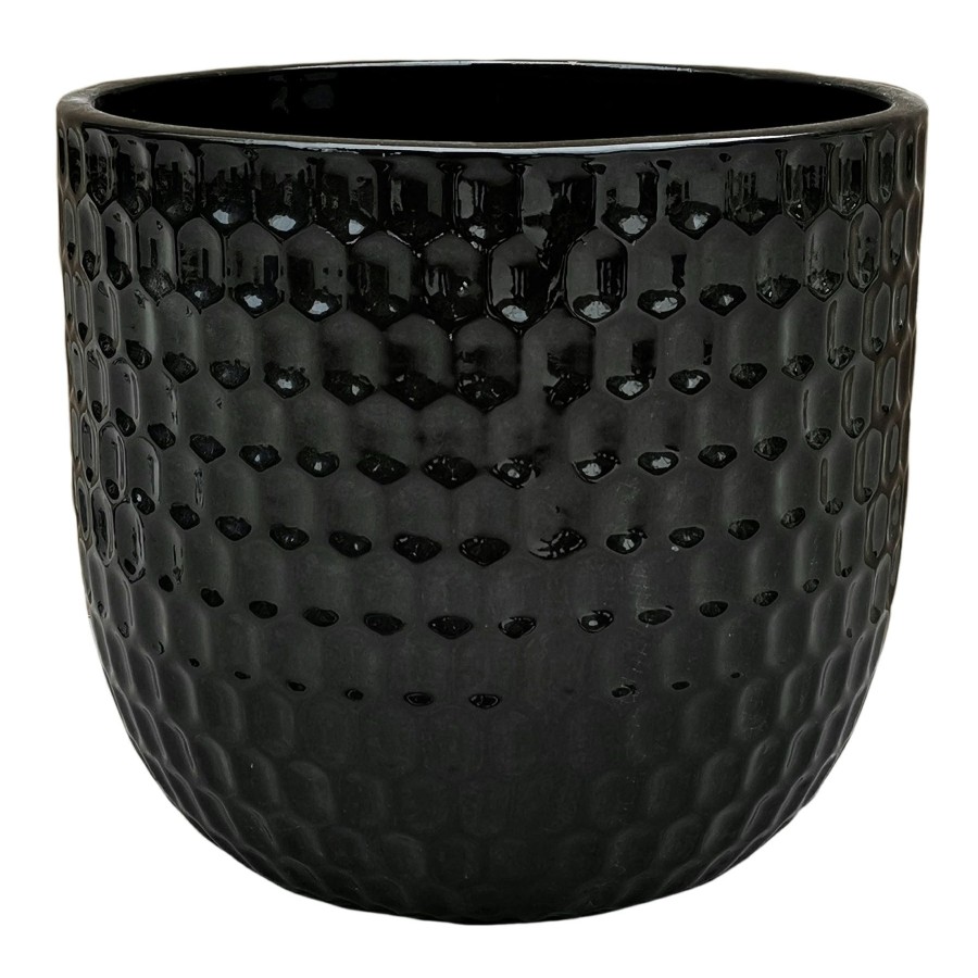 Pots & Planters * | Discount 10.6 In Corey Pot Blk