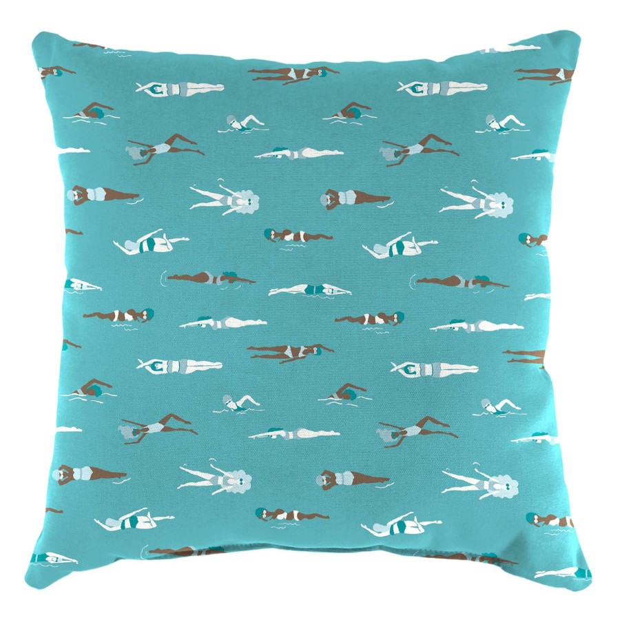 Cushions & Pillows * | Discount Ty Pennington Swimmers Aquarelle Outdoor Throw Pillow, 16