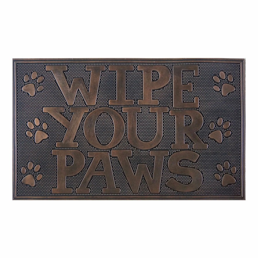 Outdoor Deacutecor * | Discount Wipe Your Paws Bronze Rubber Doormat, 18 30