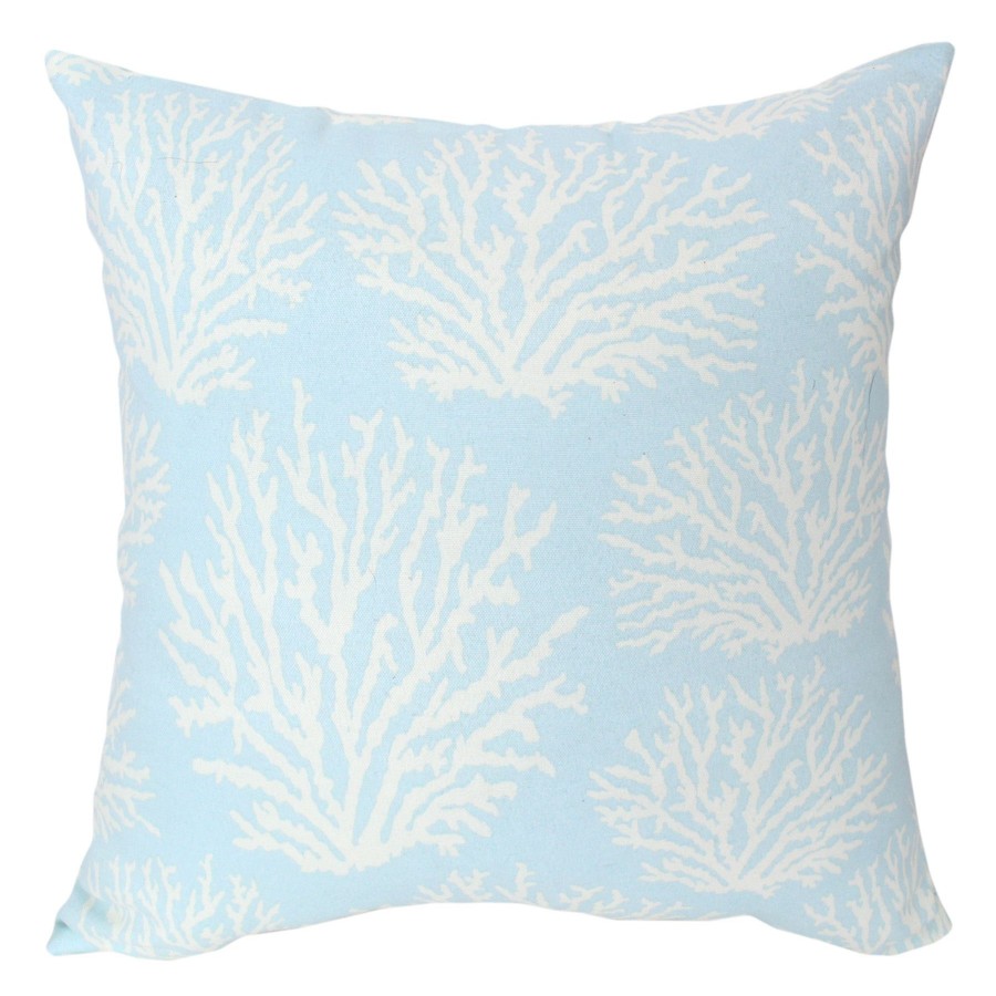 Cushions & Pillows * | Sale Ty Pennington Light Blue Coral Pattern Outdoor Throw Pillow, 16