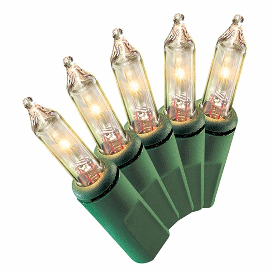 Lighting * | Clearance Sale 100-Count Clear Mini String Light Set, Green Wire