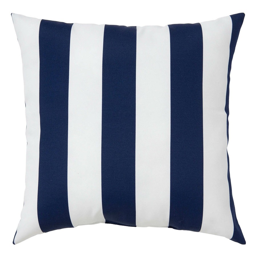 Cushions & Pillows * | New Threads Navy Awning Striped Oversized Outdoor Throw Pillow, 20