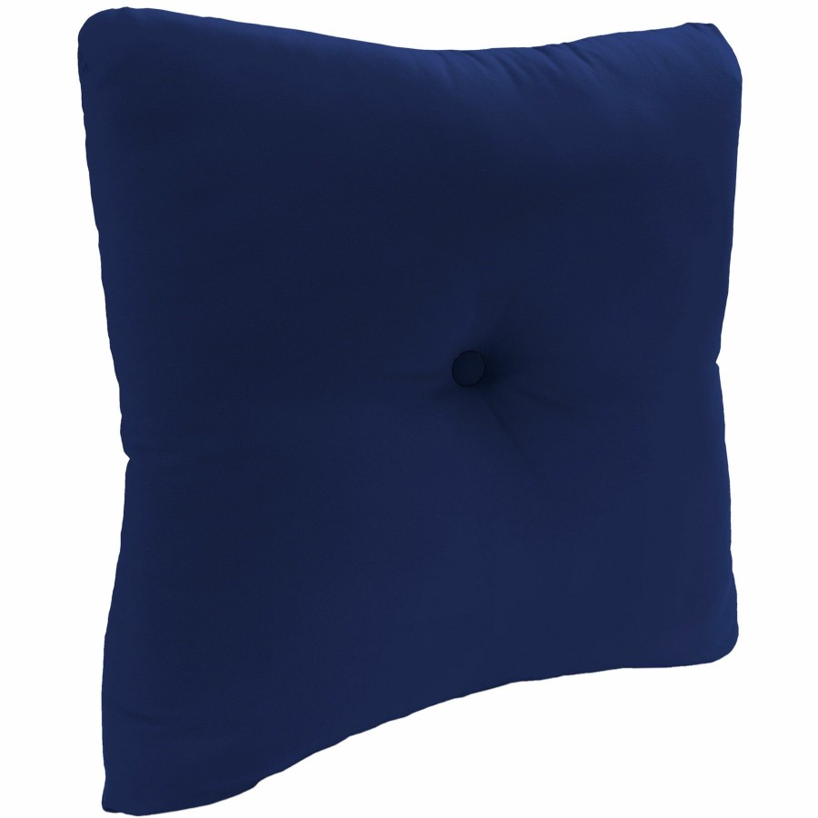 Cushions & Pillows * | Best Sale Navy Canvas Outdoor Tufted Back Cushion