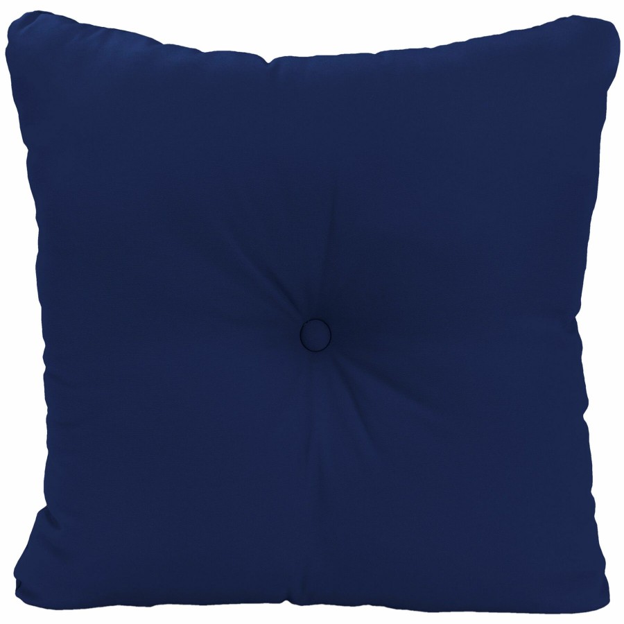 Cushions & Pillows * | Best Sale Navy Canvas Outdoor Tufted Back Cushion