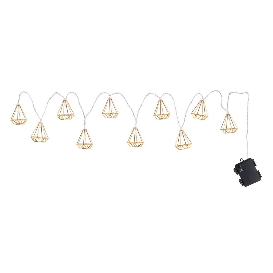 Lighting * | Discount 10-Count Gold Metal String Light Set