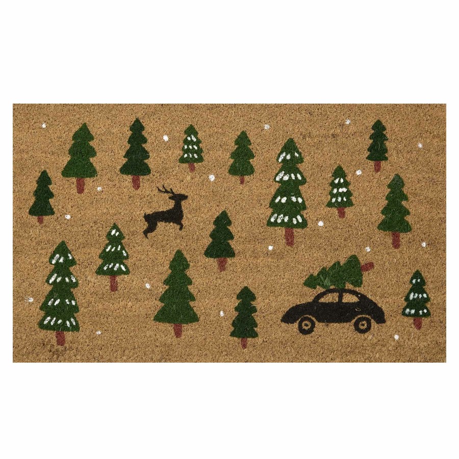 Rugs & Doormats * | Latest Honeybloom Reindeer Forest Coir Mat, 18 30