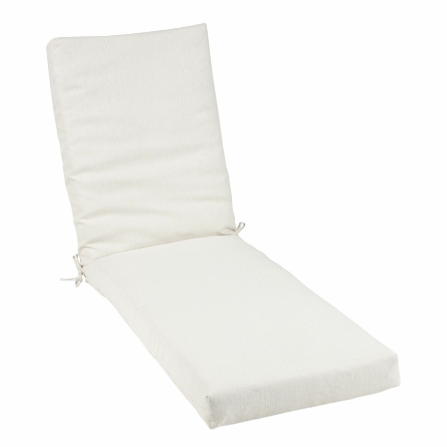 Cushions & Pillows * | Fire Sale Tristin Heather White Premium Universal Outdoor Chaise Lounge Cushion