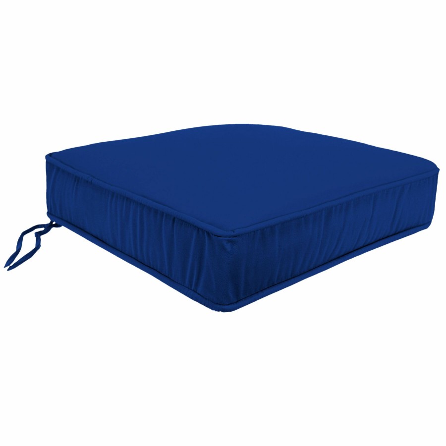 Cushions & Pillows * | Latest Cobalt Blue Canvas Outdoor Gusseted Deep Seat Cushion