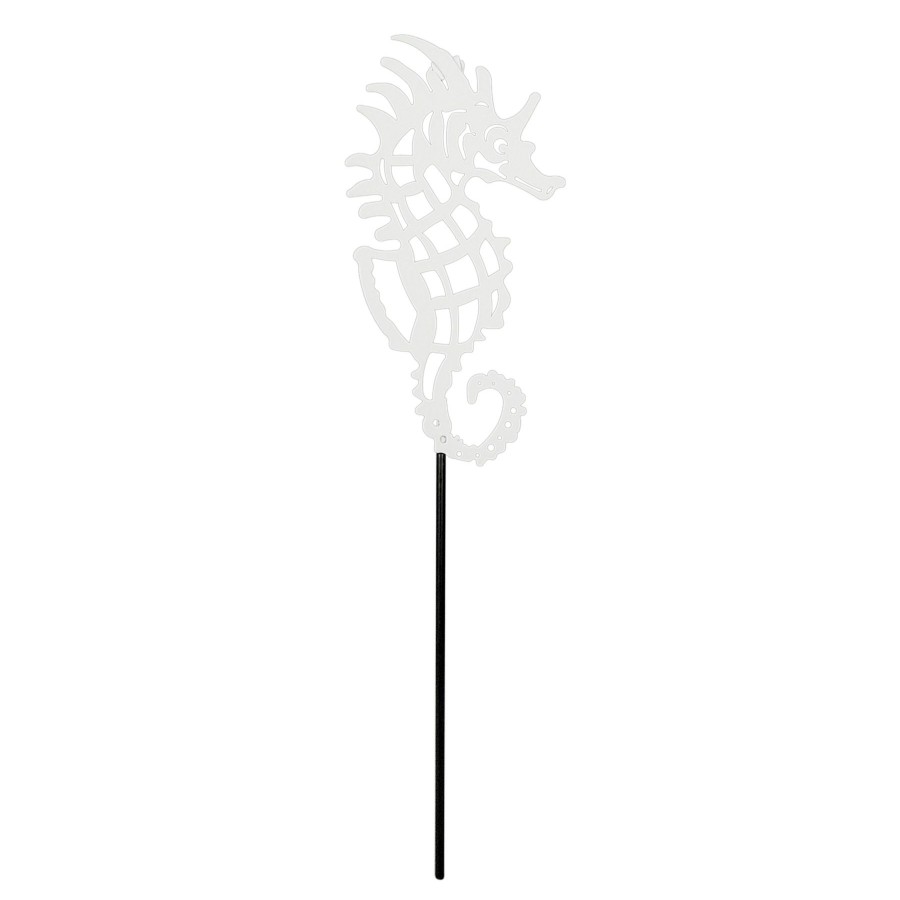 Outdoor Deacutecor * | Clearance Sale Ty Pennington White Seahorse Garden Pick, 14