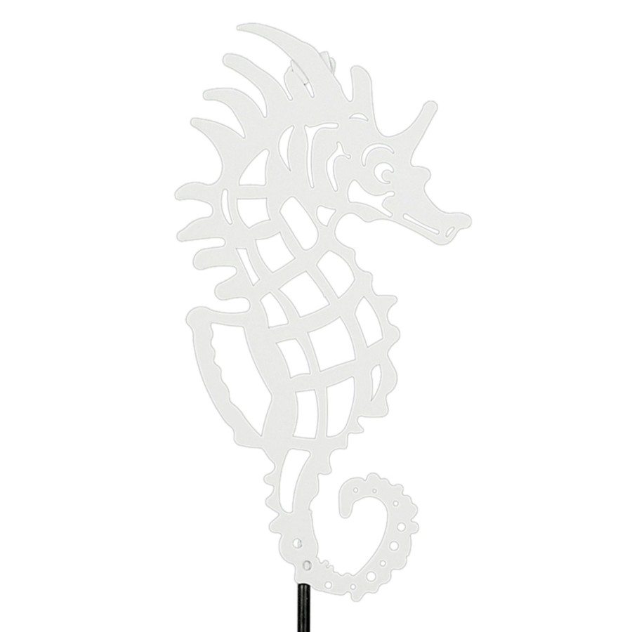 Outdoor Deacutecor * | Clearance Sale Ty Pennington White Seahorse Garden Pick, 14